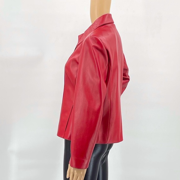 PRESTON & YORK RED LAMB SKIN JACKET - Picture 4 of 6